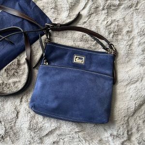 Dooney & Bourke Blue Suede Crossbody Purse
